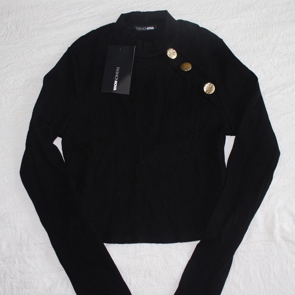 {NWT} FASHION NOVA Button Pusher Ribbed Set - Picture 2 of 4